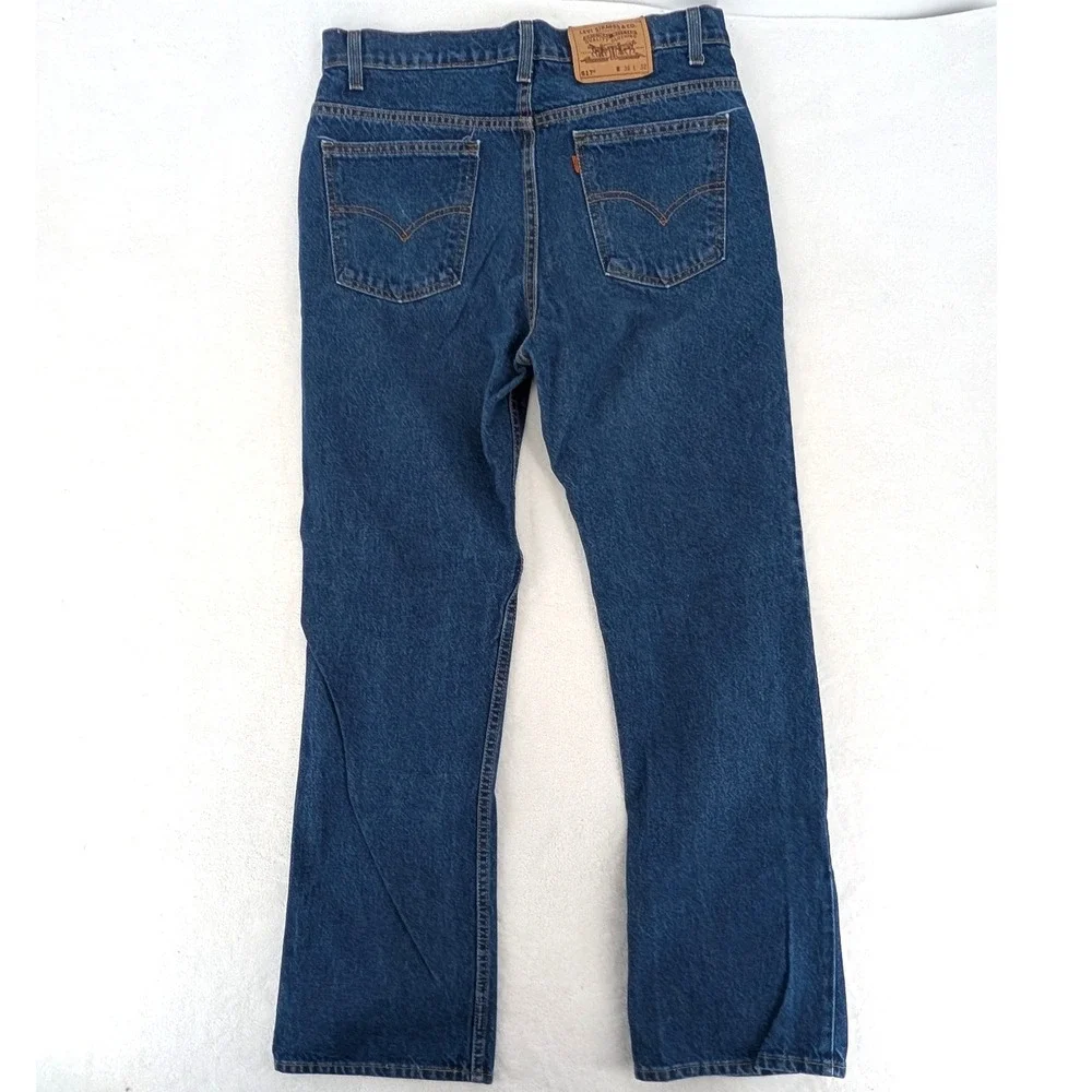 Vintage 1998‎ Levi's 517 Orange Tab USA Made Bootcut Jeans Dark Wash 34x32 90s